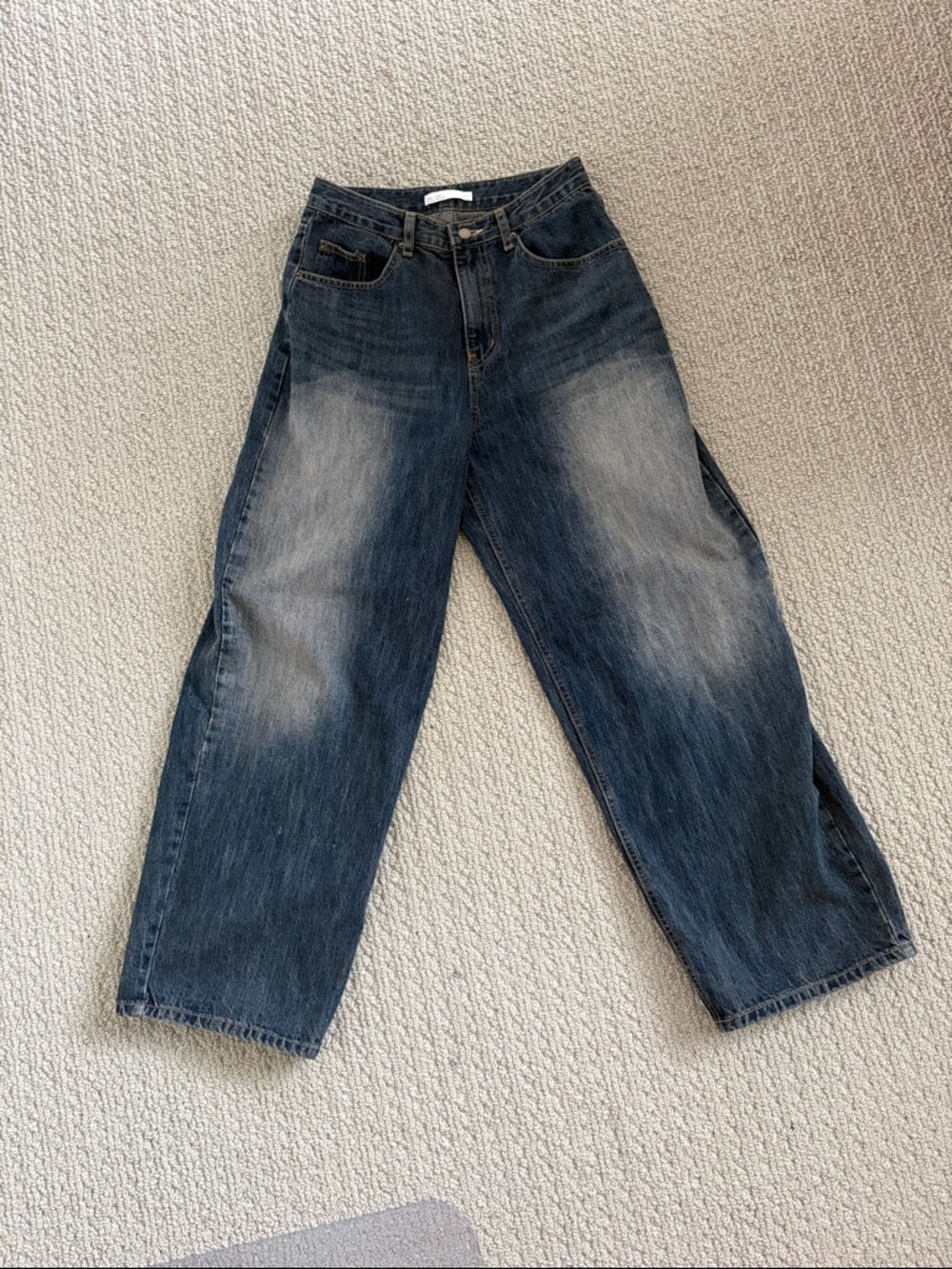 OAK + FORT Dark Blue Wide-Leg Jeans